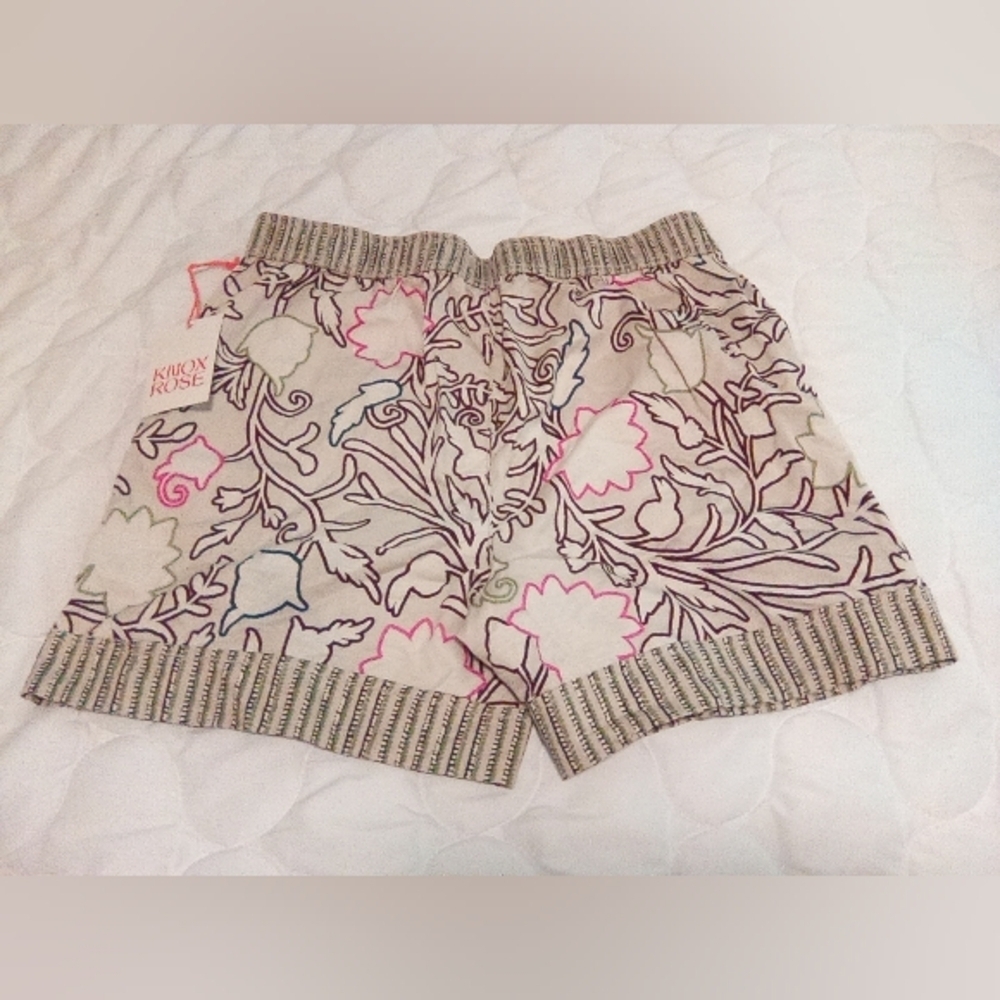 Knox Rose High Waist Floral Shorts - Pink and Cream